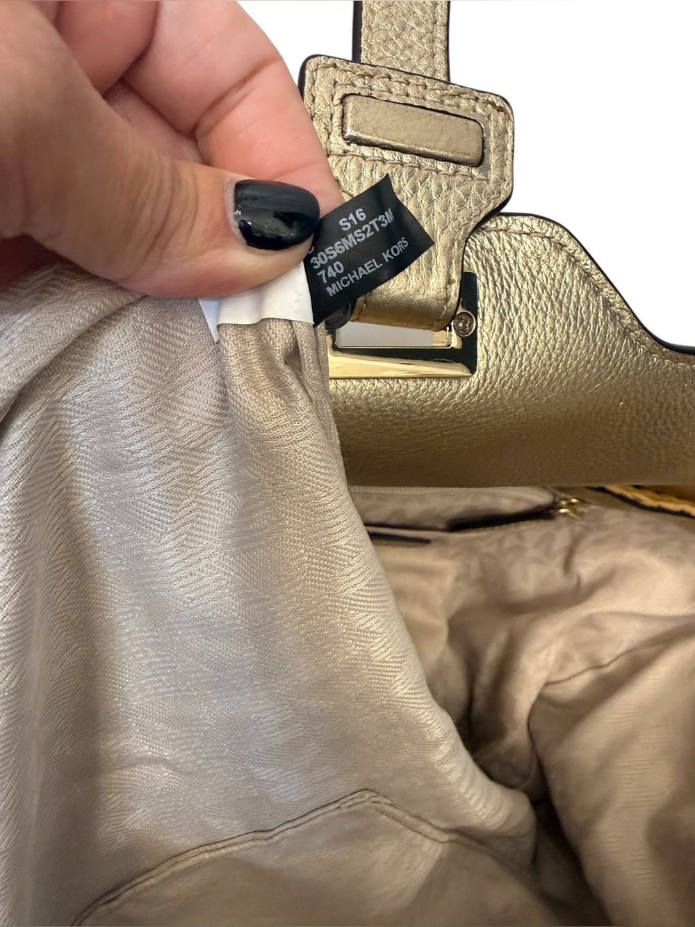 Michael Kors Naomi Large Woven Straw & Metallic Gold Leather Tote Bag - Picture 6 of 9